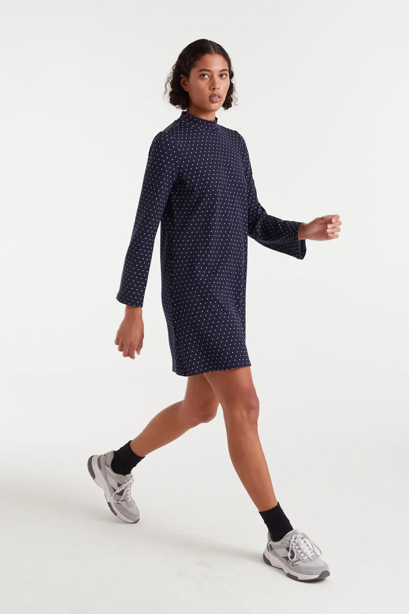 VESTIDO CORTO JACQUARD CON ESTAMPADO  MINI DOTS COMPAÑÍA FANTÁSTICA