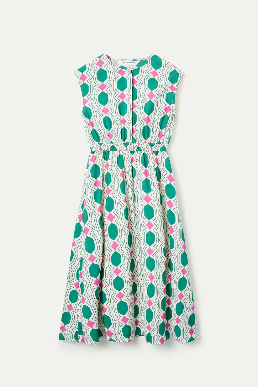 VESTIDO MIDI ESTAMPADO GEOMETRIC COMPAÑÍA FANTÁSTICA