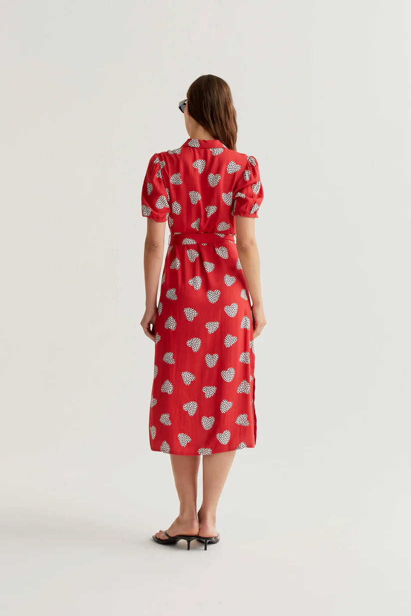 VESTIDO MIDI ESTAMPADO HARMONY RED COMPAÑÍA FANTÁSTICA