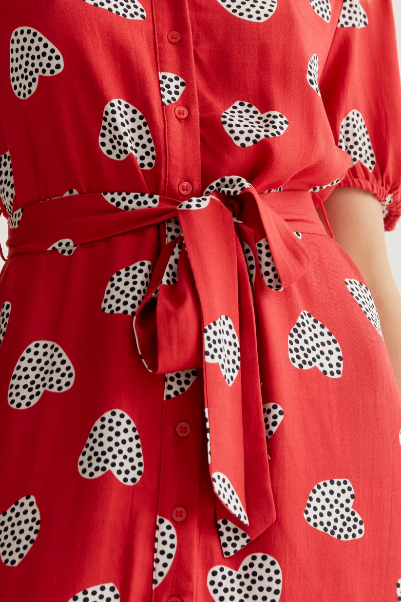 VESTIDO MIDI ESTAMPADO HARMONY RED COMPAÑÍA FANTÁSTICA