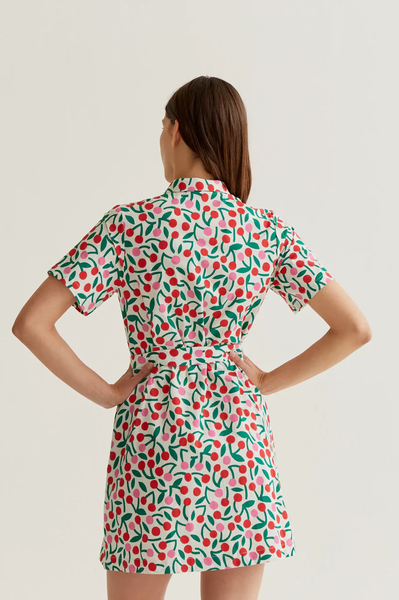 VESTIDO CORTO ESTAMPADO GUINDA COMPAÑÍA FANTÁSTICA
