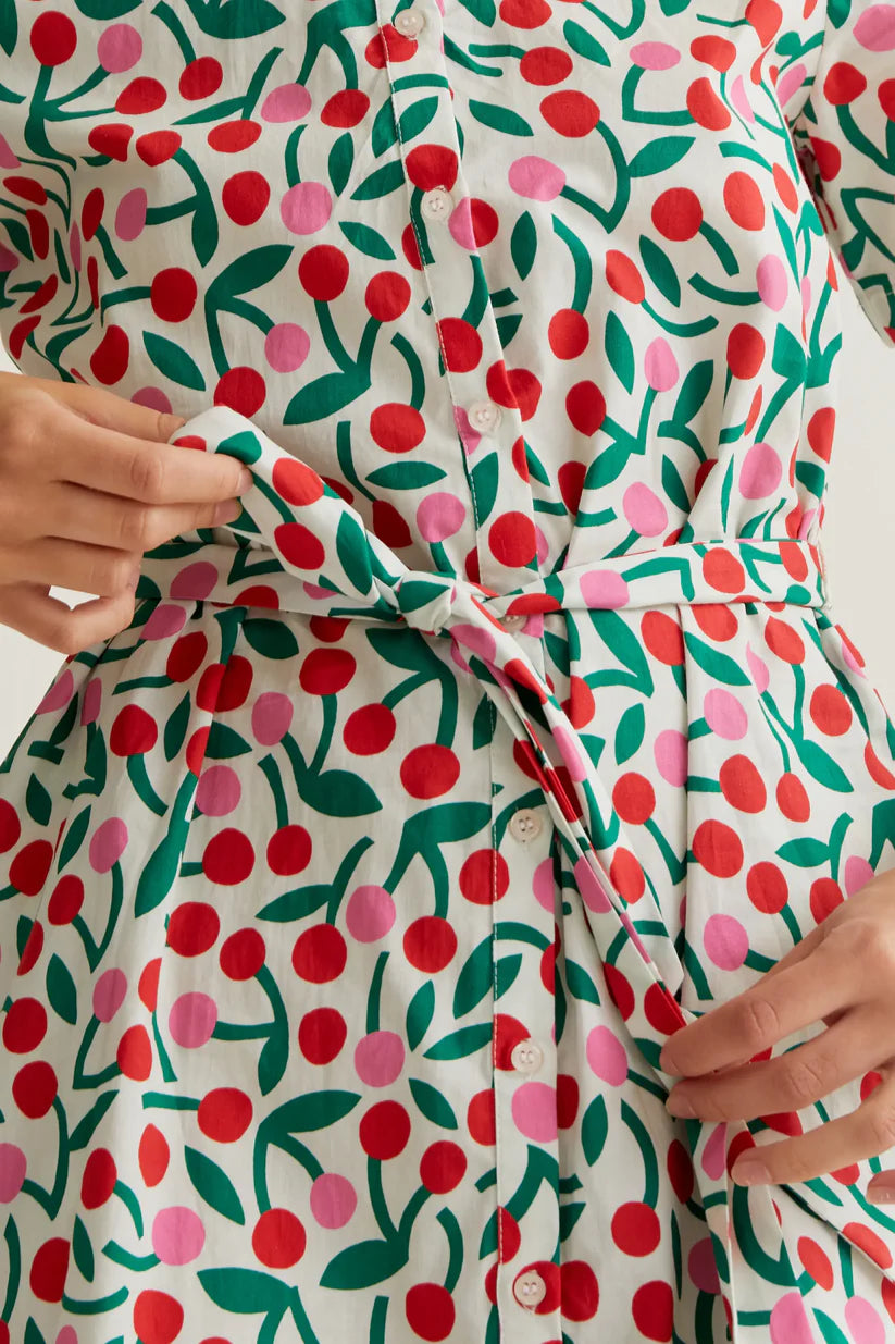 VESTIDO CORTO ESTAMPADO GUINDA COMPAÑÍA FANTÁSTICA
