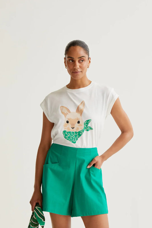 CAMISETA ESTAMPADO DE CONEJITO COMPAÑÍA FANTÁSTICA