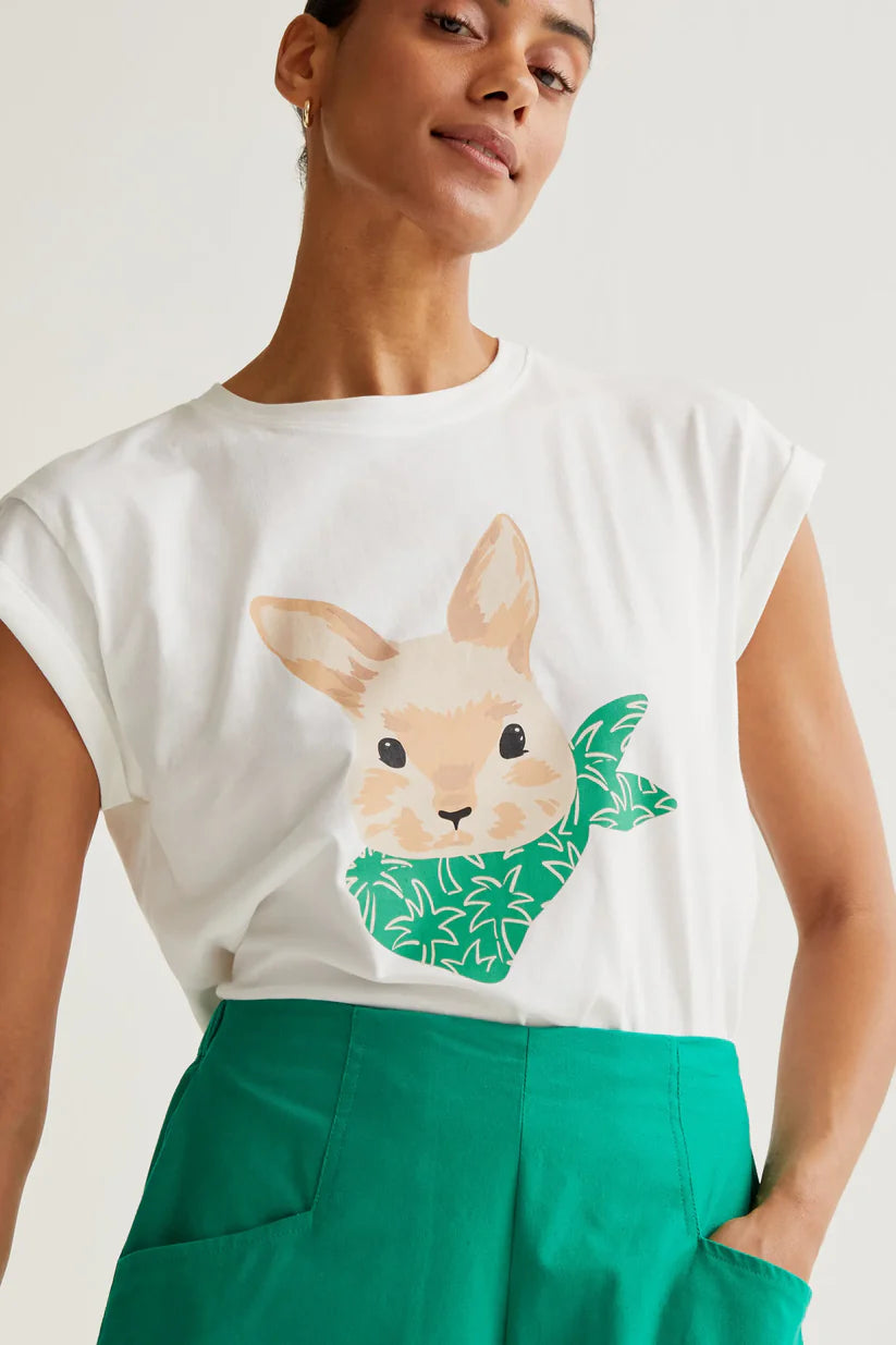 CAMISETA ESTAMPADO DE CONEJITO COMPAÑÍA FANTÁSTICA