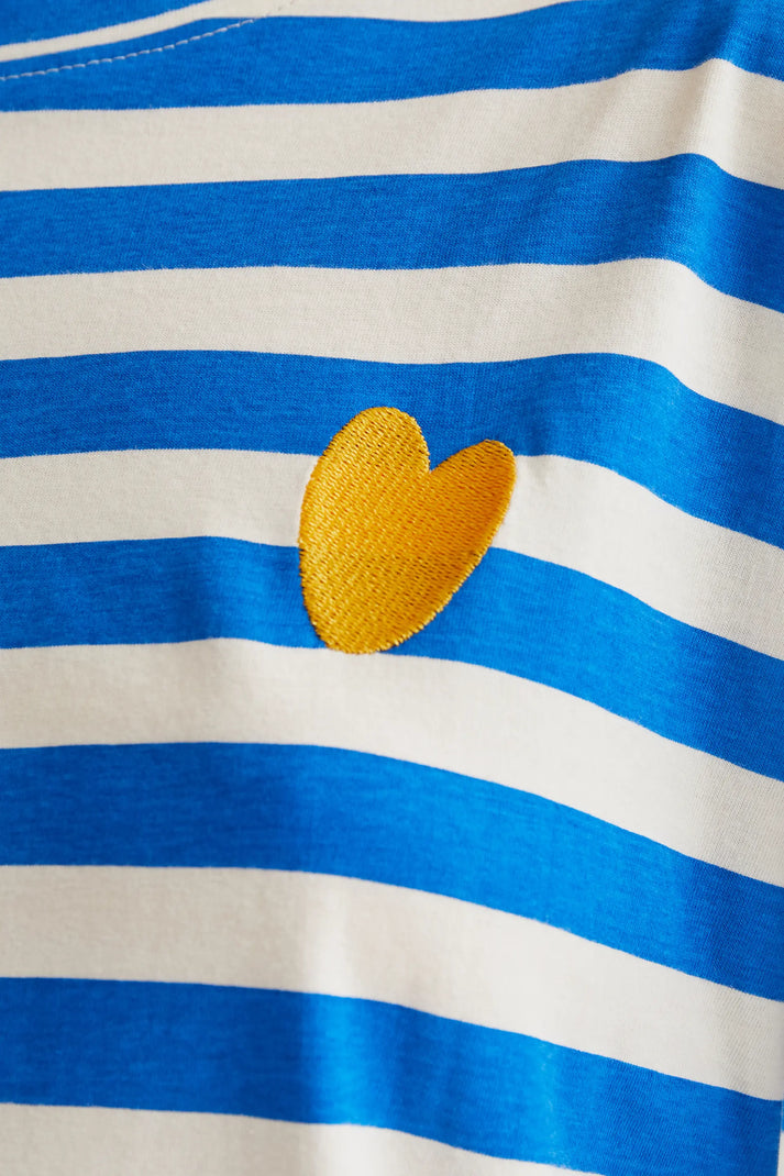 CAMISETA RAYAS BORDADO DE CORAZÓN COMPAÑÍA FANTÁSTICA