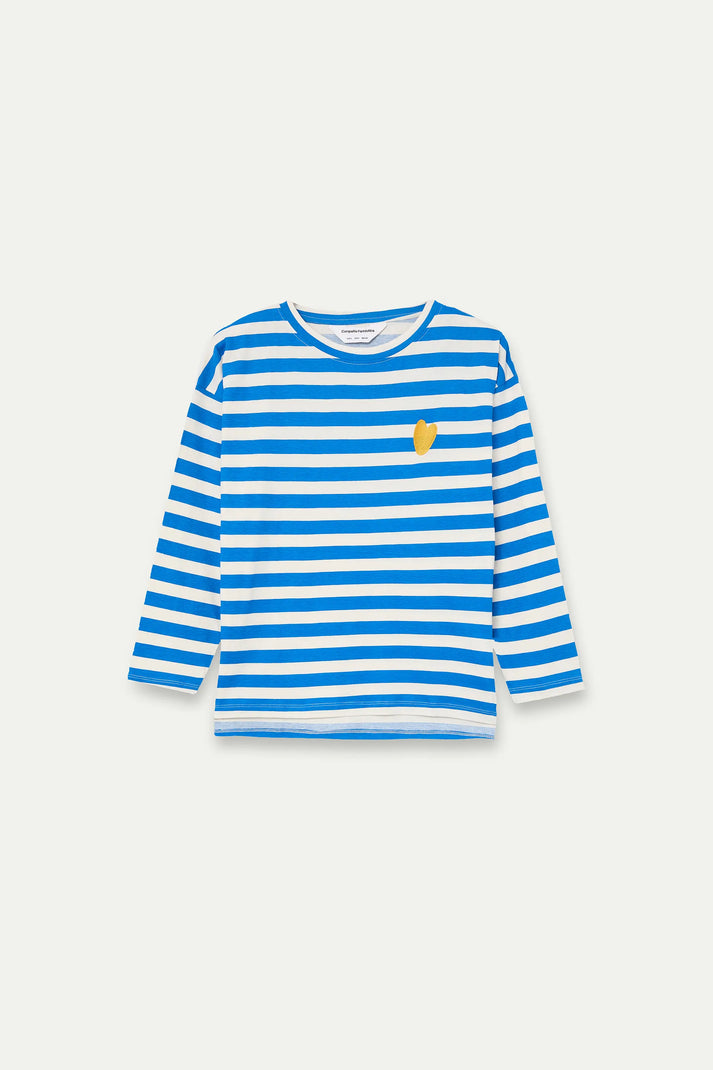 CAMISETA RAYAS BORDADO DE CORAZÓN COMPAÑÍA FANTÁSTICA