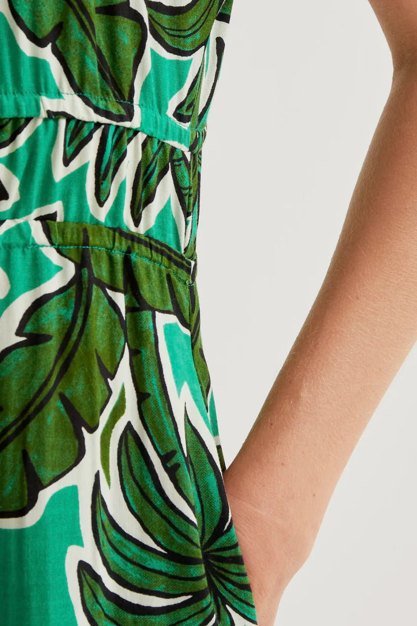 VESTIDO MIDI ESTAMPADO PALM TREE COMPAÑÍA FANTÁSTICA