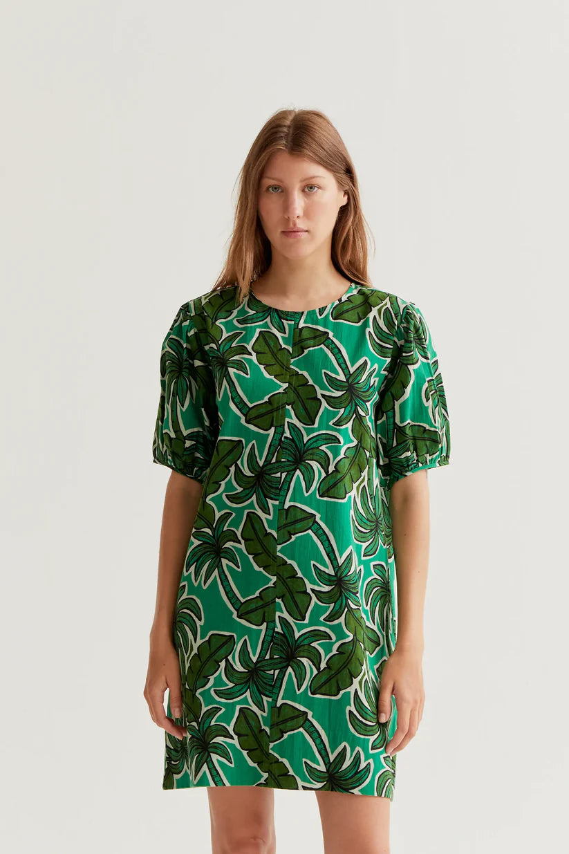 VESTIDO CORTO ESTAMPADO PALM TREE COMPAÑÍA FANTÁSTICA