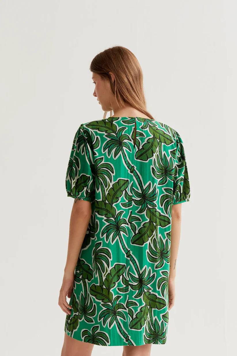 VESTIDO CORTO ESTAMPADO PALM TREE COMPAÑÍA FANTÁSTICA