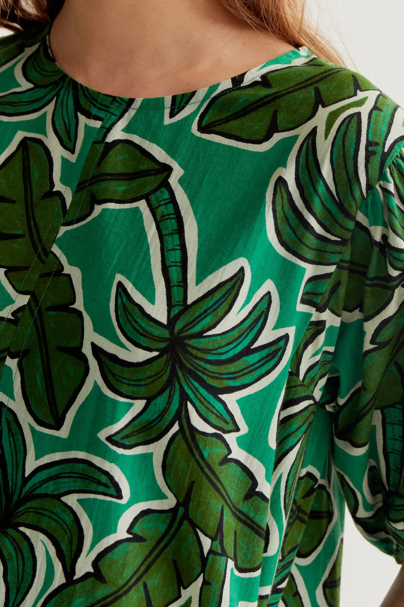 VESTIDO CORTO ESTAMPADO PALM TREE COMPAÑÍA FANTÁSTICA
