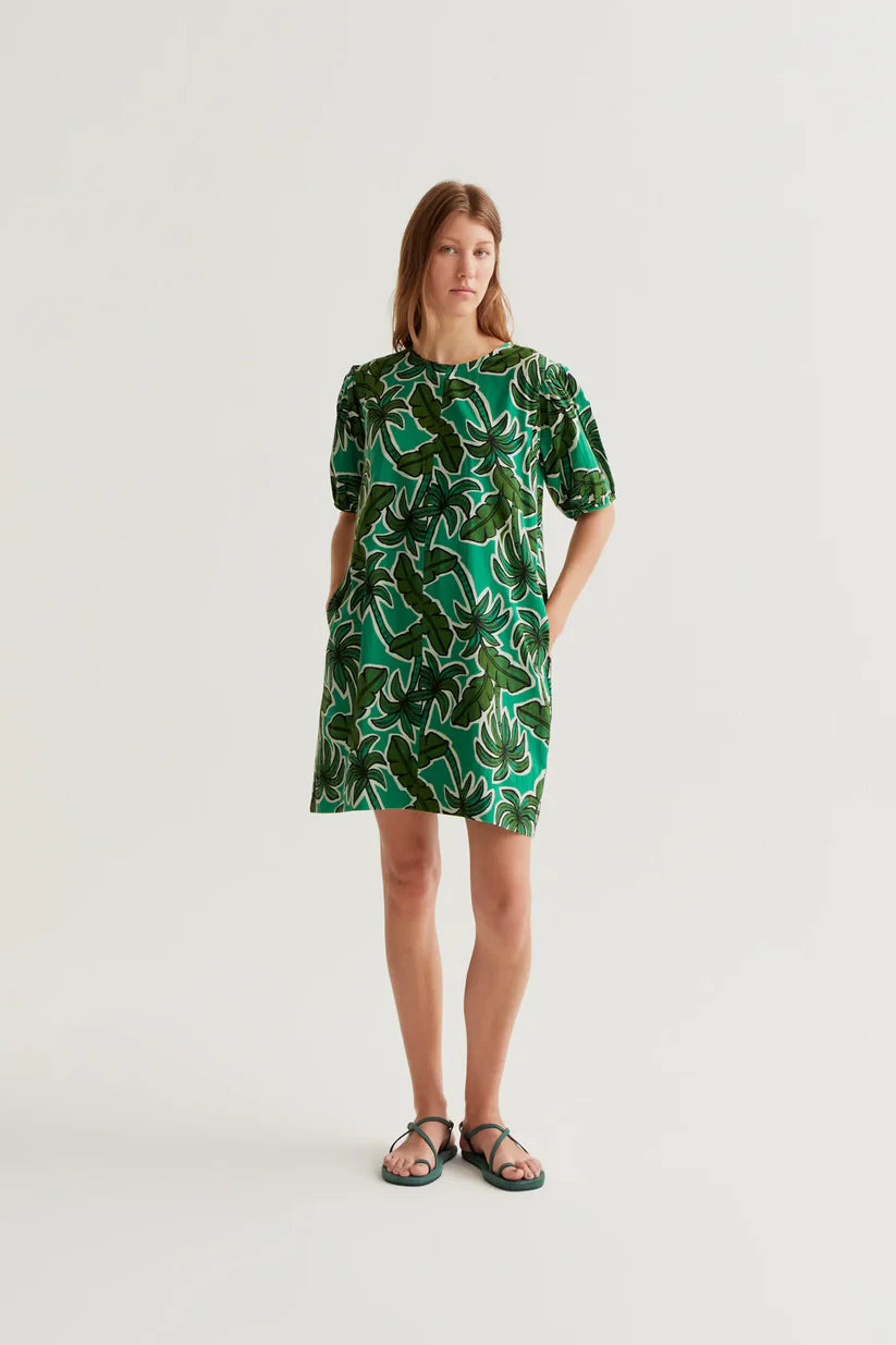 VESTIDO CORTO ESTAMPADO PALM TREE COMPAÑÍA FANTÁSTICA