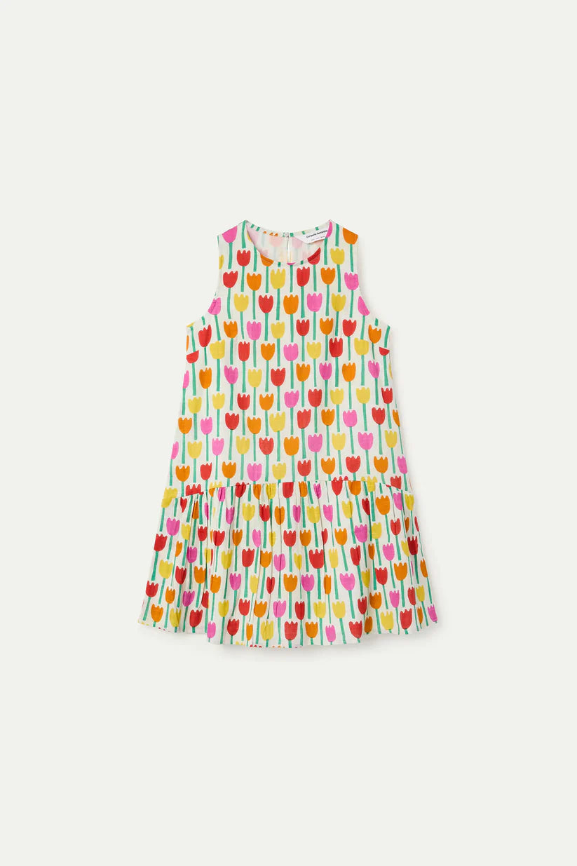VESTIDO CORTO ESTAMPADO TULIPA COMPAÑÍA FANTÁSTICA