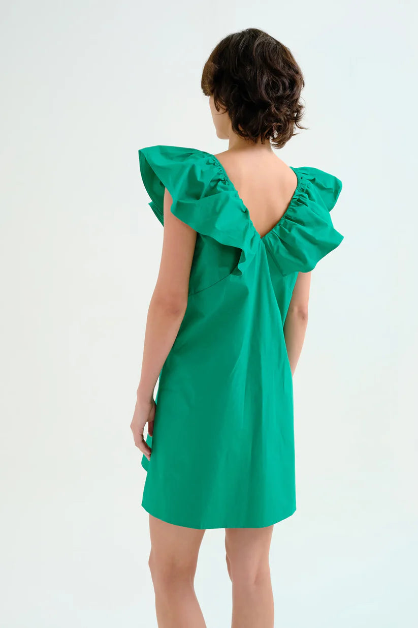 VESTIDO CORTO VERDE 100% ALGODÓN COMPAÑÍA FANTÁSTICA