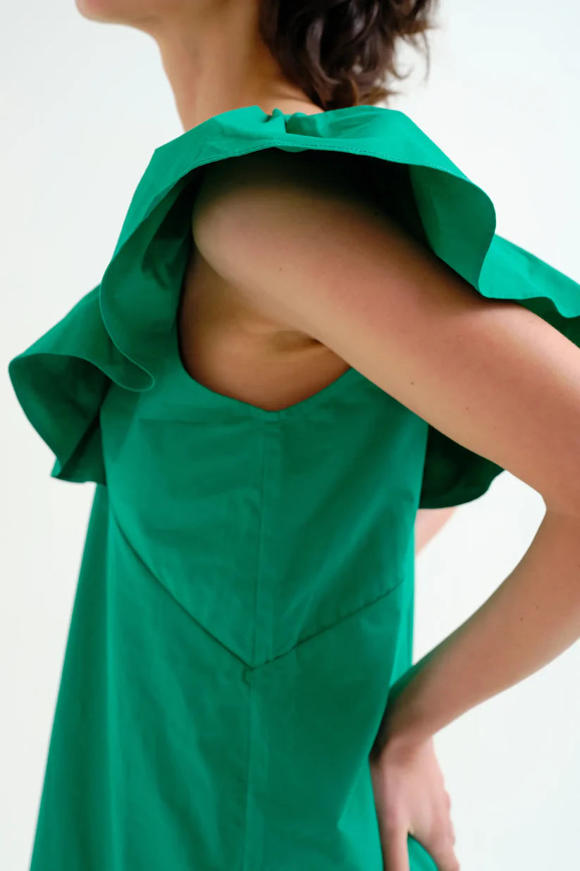 VESTIDO CORTO VERDE 100% ALGODÓN COMPAÑÍA FANTÁSTICA