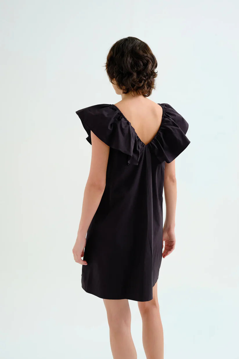 VESTIDO CORTO NEGRO 100% ALGODÓN COMPAÑÍA FANTÁSTICA