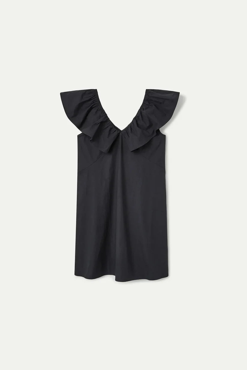 VESTIDO CORTO NEGRO 100% ALGODÓN COMPAÑÍA FANTÁSTICA