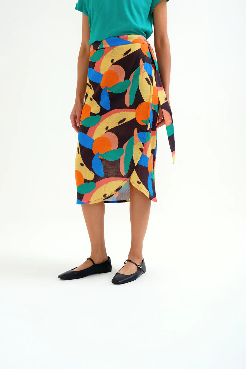 FALDA MIDI ESTAMPADO TUTTI FRUTTI BIG COMPAÑÍA FANTÁSTICA