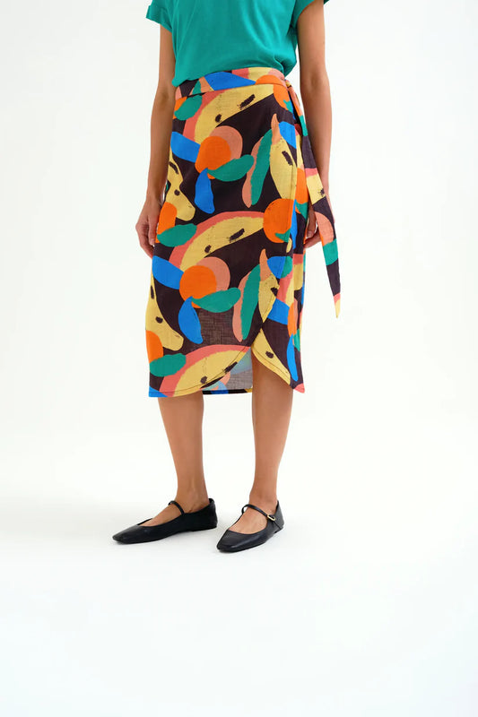 FALDA MIDI ESTAMPADO TUTTI FRUTTI BIG COMPAÑÍA FANTÁSTICA