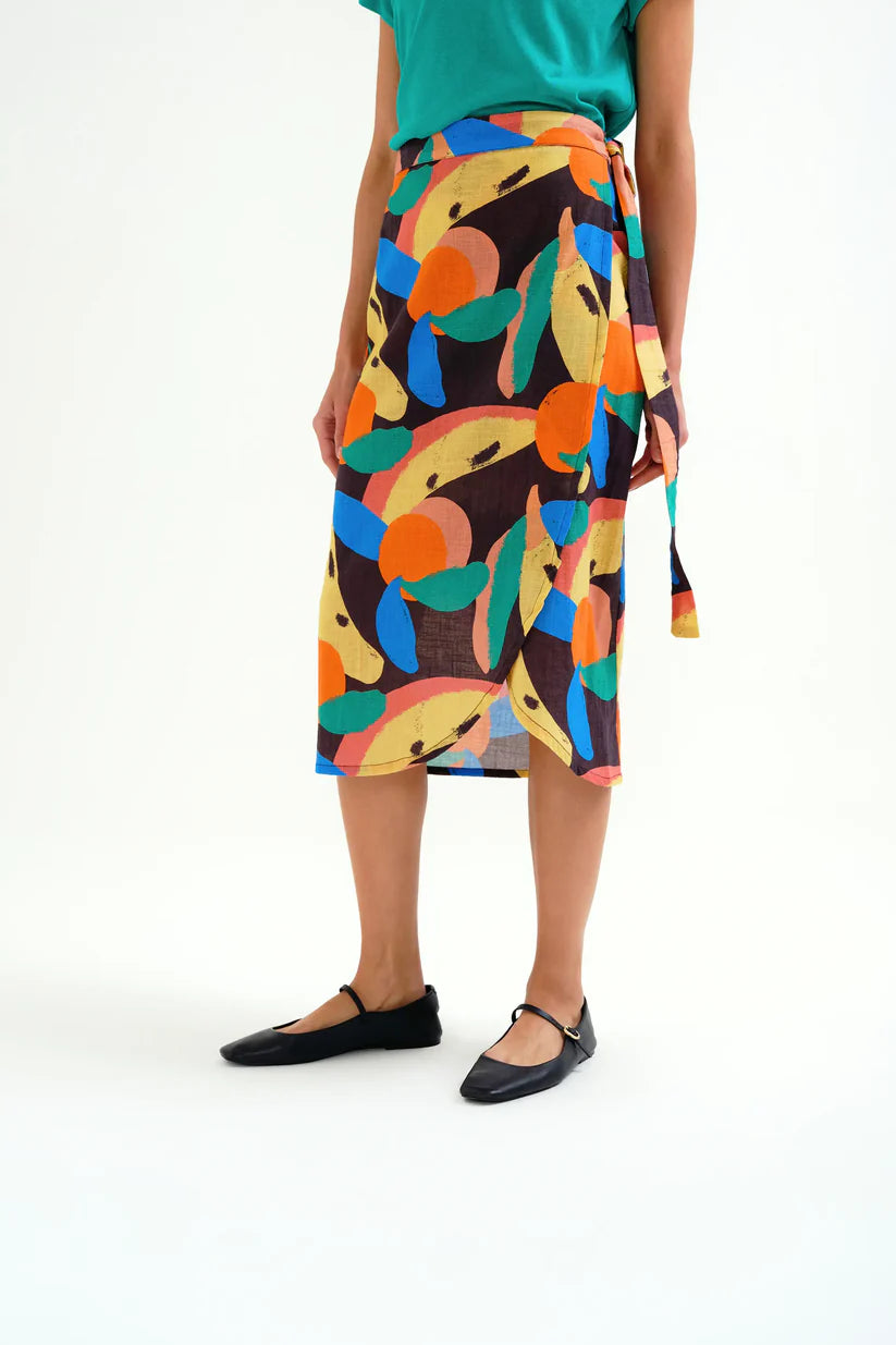 FALDA MIDI ESTAMPADO TUTTI FRUTTI BIG COMPAÑÍA FANTÁSTICA