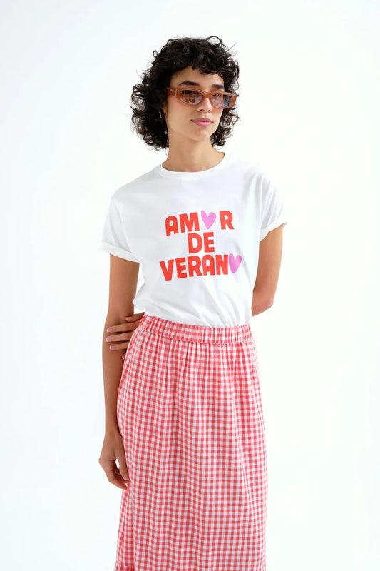 CAMISETA ESTAMPADO ÄMOR DE VERANO¨COMPAÑÍA FANTÁSTICA