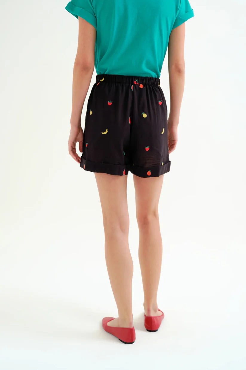SHORTS 100% ALGODÓN BORDADO ENSALADA DE FRUTAS COMPAÑÍA FANTÁSTICA