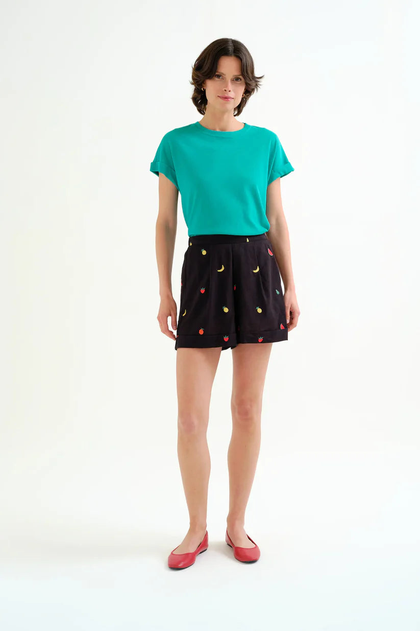 SHORTS 100% ALGODÓN BORDADO ENSALADA DE FRUTAS COMPAÑÍA FANTÁSTICA