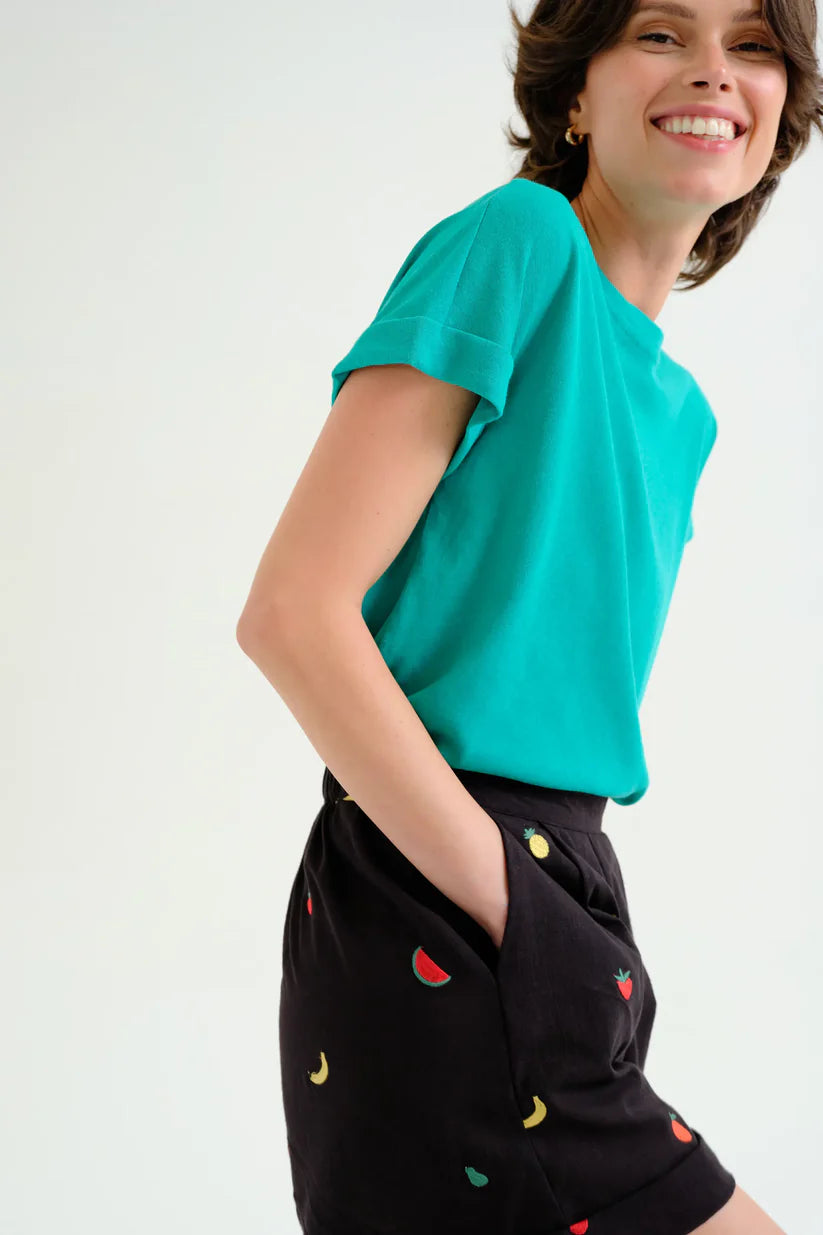 SHORTS 100% ALGODÓN BORDADO ENSALADA DE FRUTAS COMPAÑÍA FANTÁSTICA