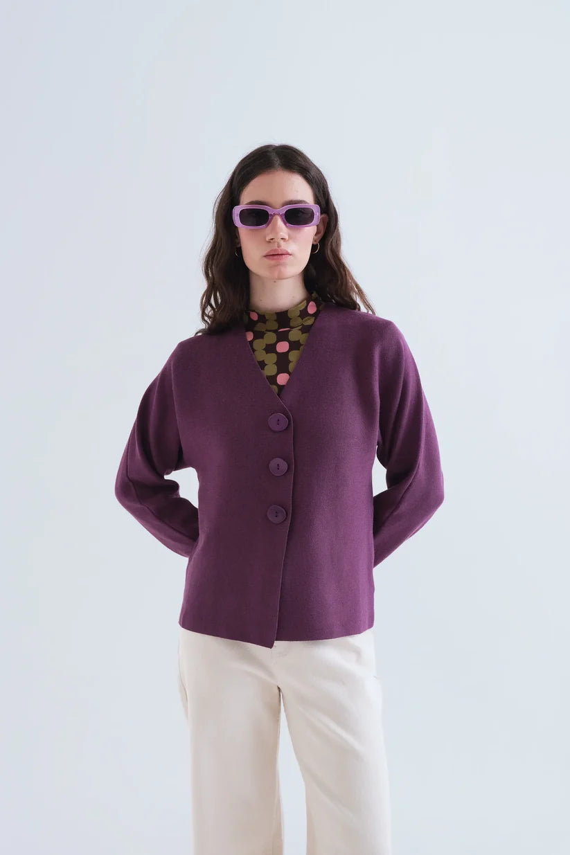 CARDIGAN BERENJENA COMPAÑÍA FANTÁSTICA