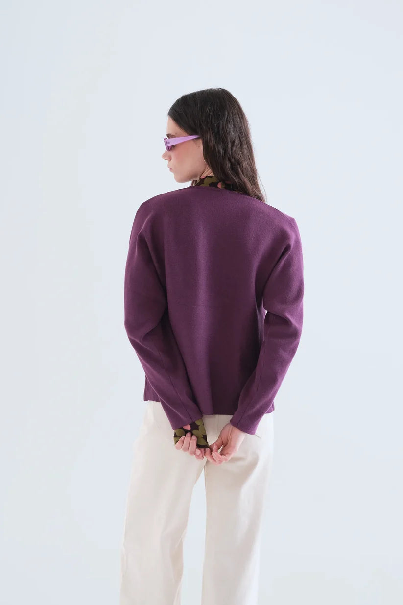 CARDIGAN BERENJENA COMPAÑÍA FANTÁSTICA