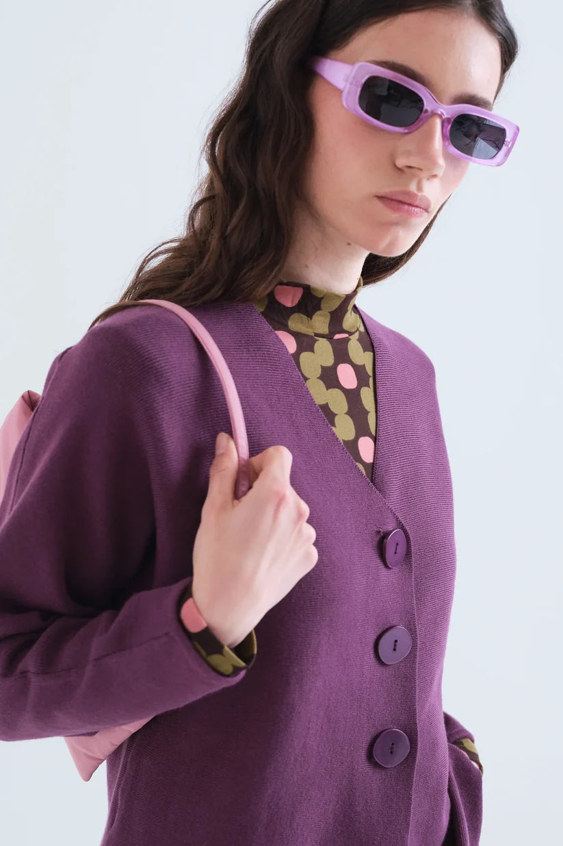 CARDIGAN BERENJENA COMPAÑÍA FANTÁSTICA