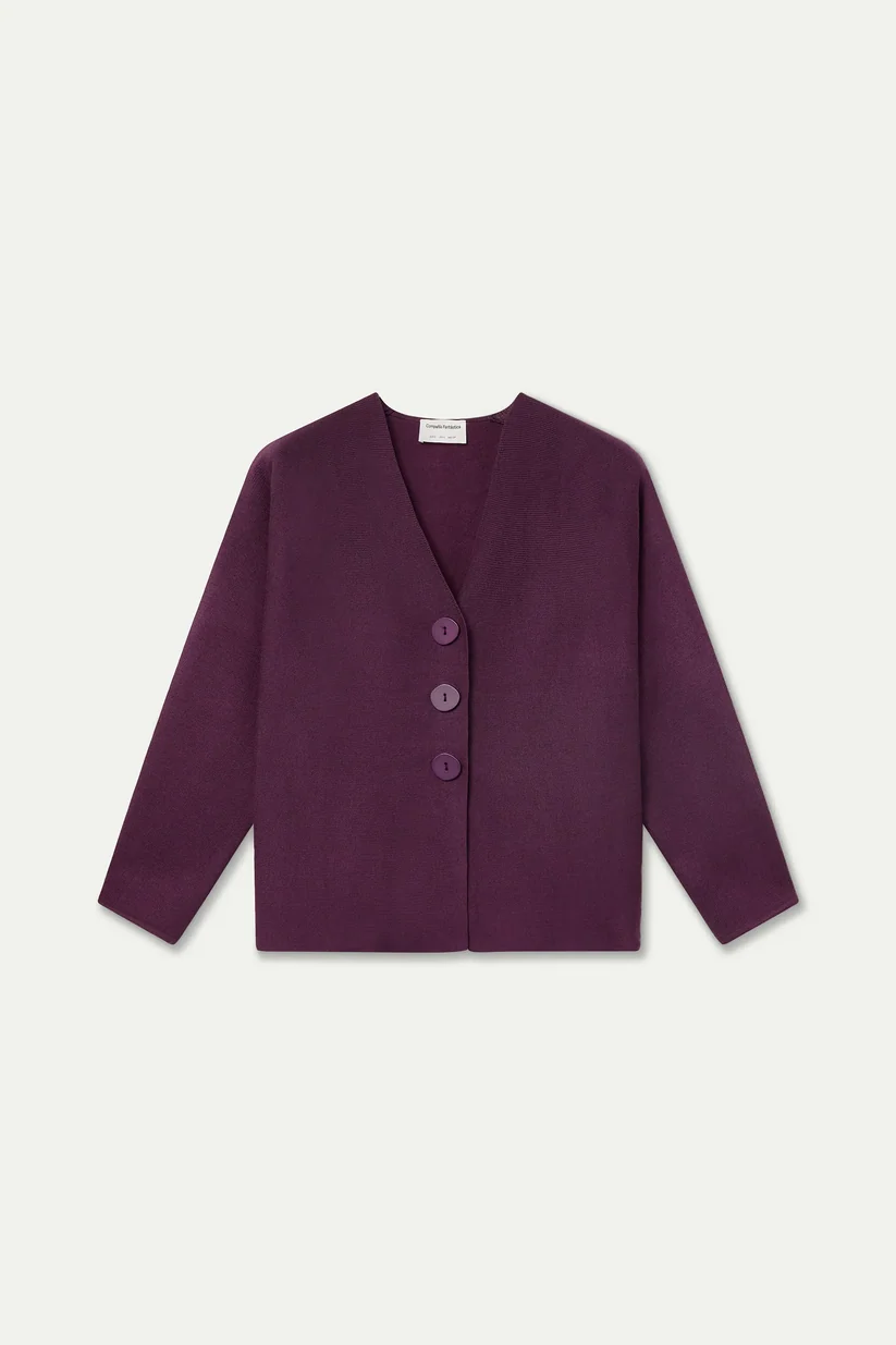 CARDIGAN BERENJENA COMPAÑÍA FANTÁSTICA