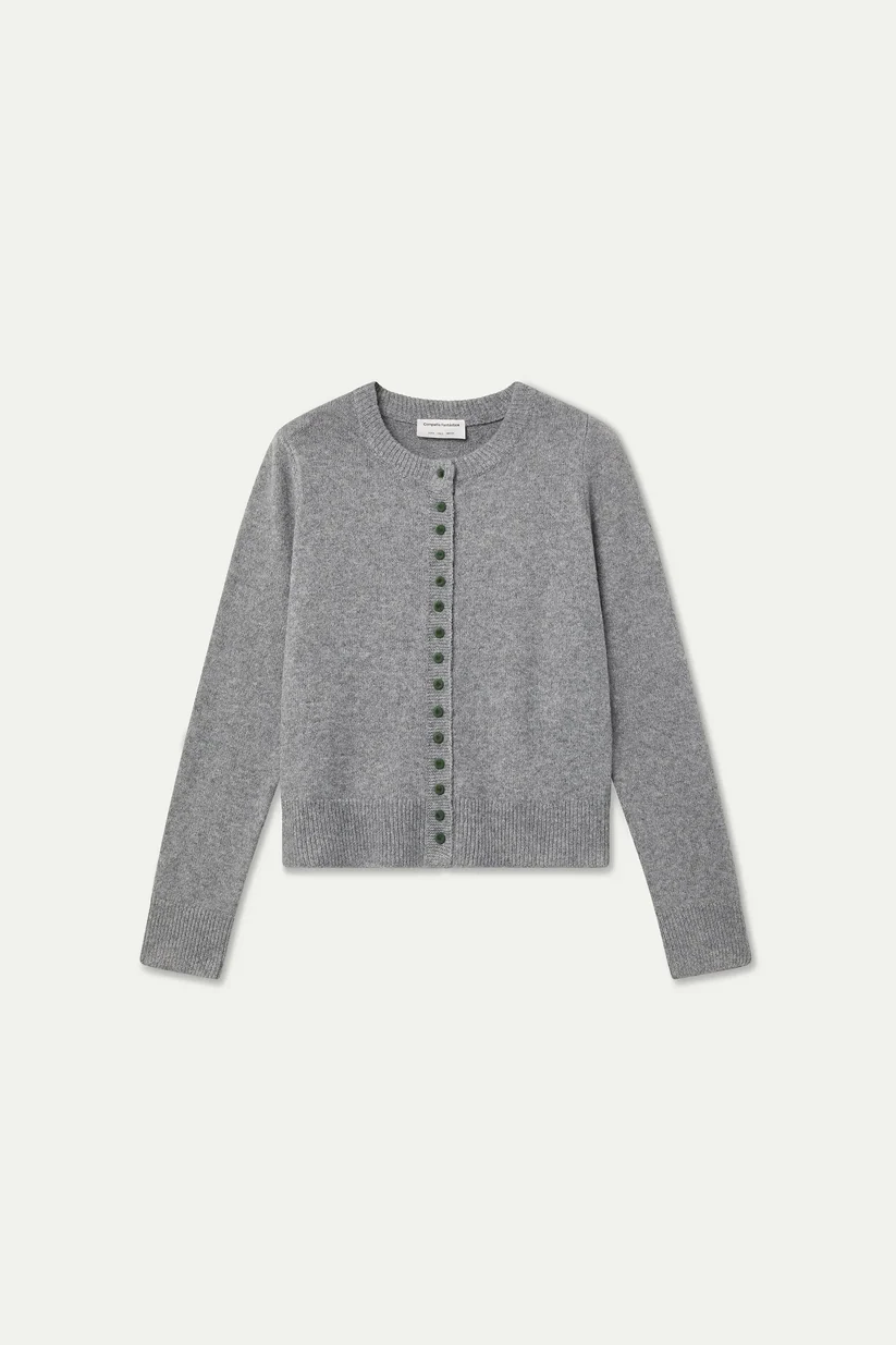 CÁRDIGAN GRIS CLARO CON BOTONES NEGRO COMPAÑÍA FANTÁSTICA