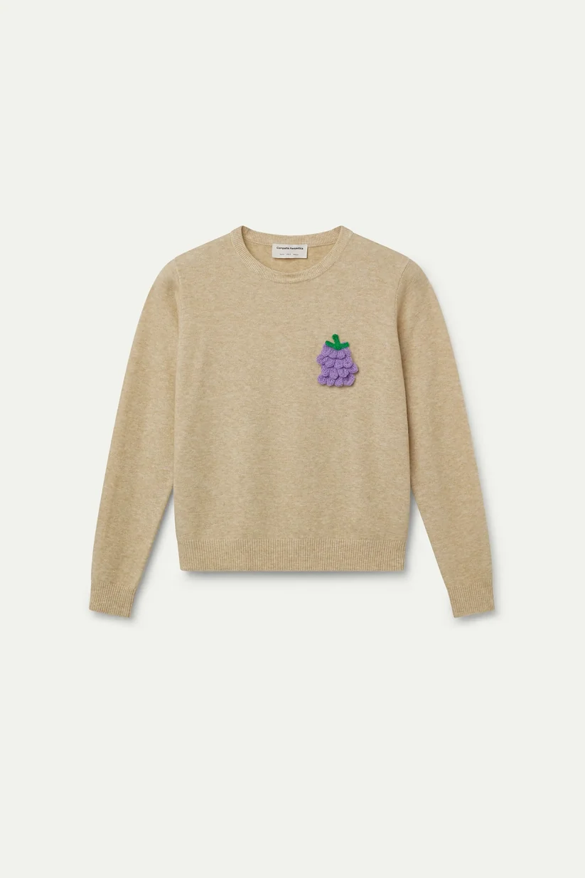 JERSEY PUNTO BEIGE CON DETALLE DE UVA COMPAÑÍA FANTÁSTICA
