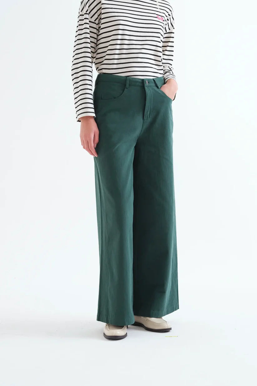 PANTALÓN VAQUERO 100% ALGODÓN VERDE PETRÓLEO COMPAÑÍA FANTÁSTICA