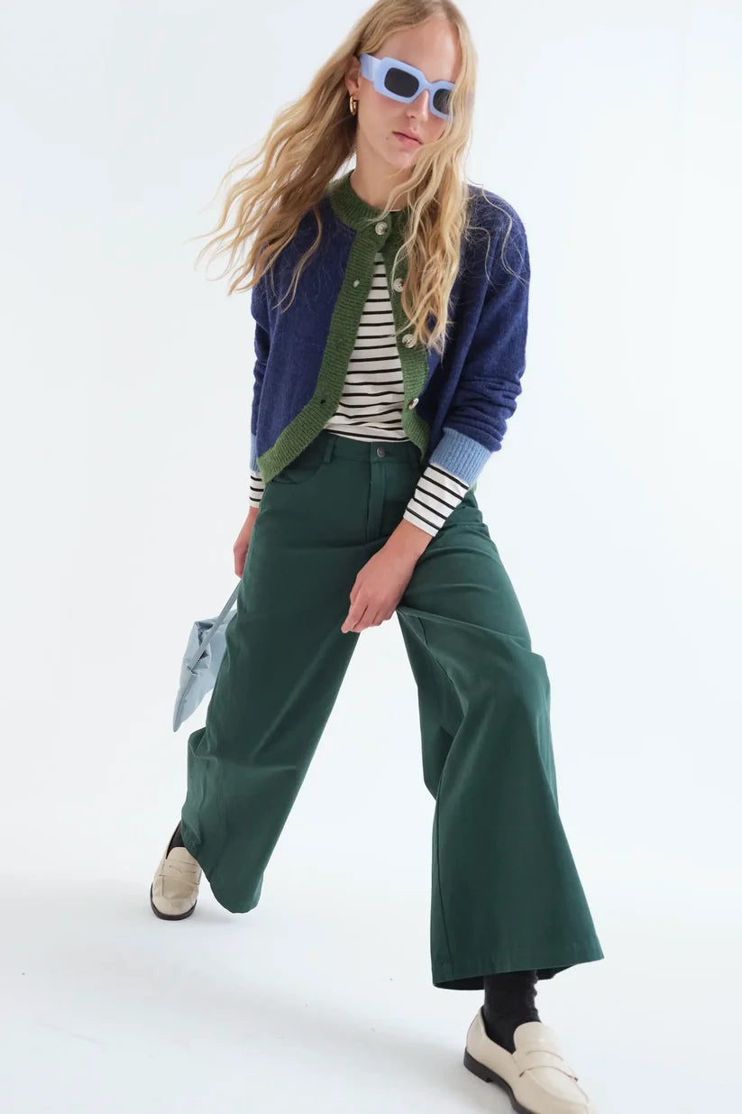 PANTALÓN VAQUERO 100% ALGODÓN VERDE PETRÓLEO COMPAÑÍA FANTÁSTICA