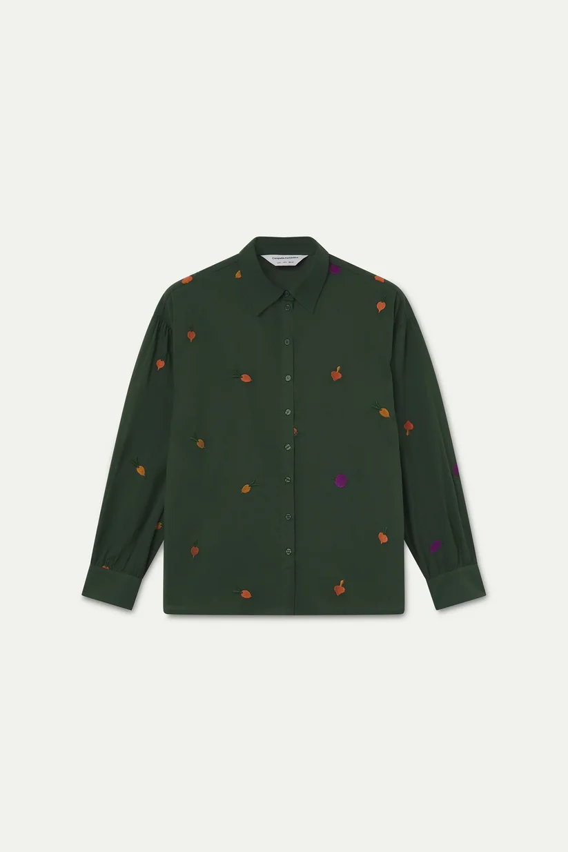 CAMISA 100% ALGODÓN BORDADOS DE VEGETALES COMPAÑÍA FANTÁSTICA