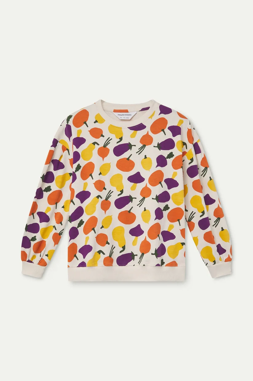 SUDADERA 100% ALGODÓN ESTAMPADO DE VERDURAS COMPAÑÍA FANTÁSTICA