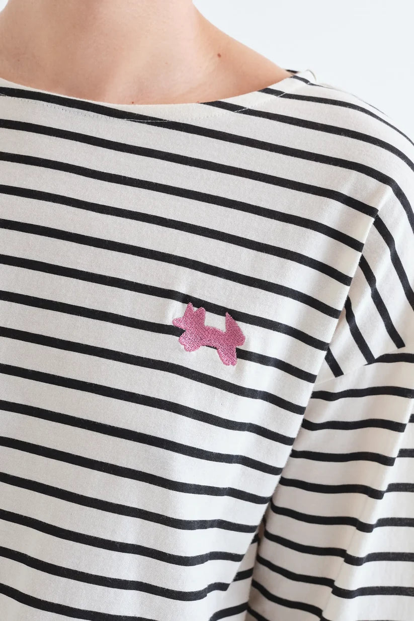CAMISETA 100% ALGODÓN ESTAMPADO RAYAS NEGRAS COMPAÑÍA FANTÁSTICA