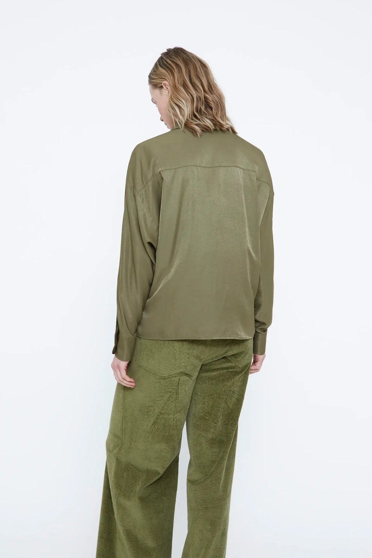 CAMISA SATIN VERDE OLIVA WILD PONY