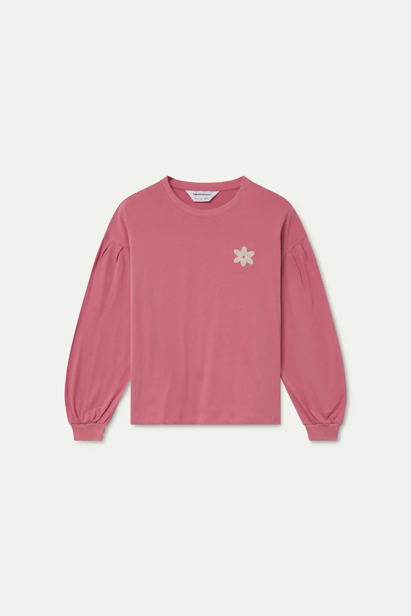 CAMISETA 100% ALGODÓN PARCHE FLOR COMPAÑÍA FANTÁSTICA