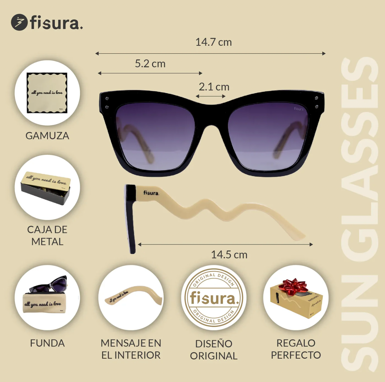 GAFAS DE SOL ¨ALL YOU NEED IS LOVE¨ FISURA