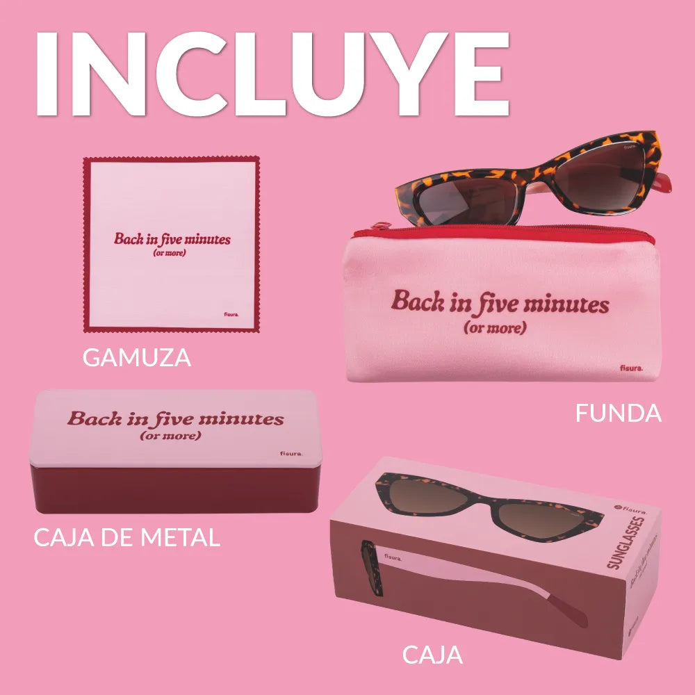 GAFAS DE SOL ¨BACK IN 5 MINUTES¨FISURA