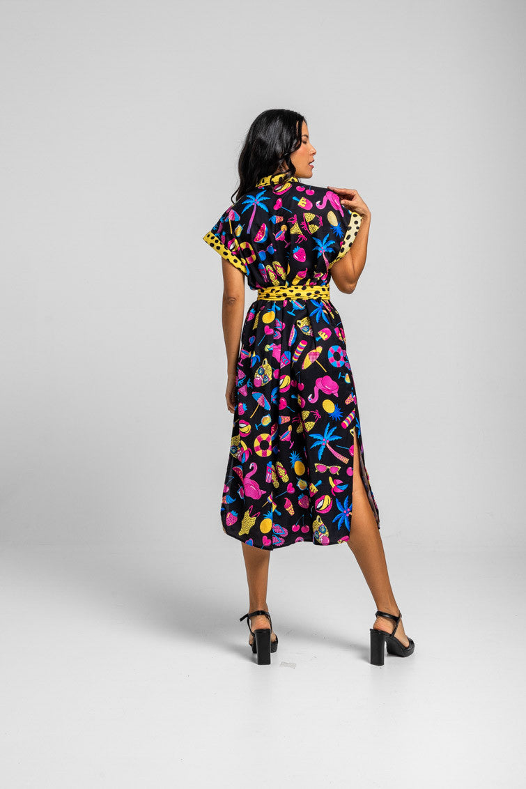 CAMISERO MIDI ESTAMPADO VERANIEGO SUMMER TIME LOLINA