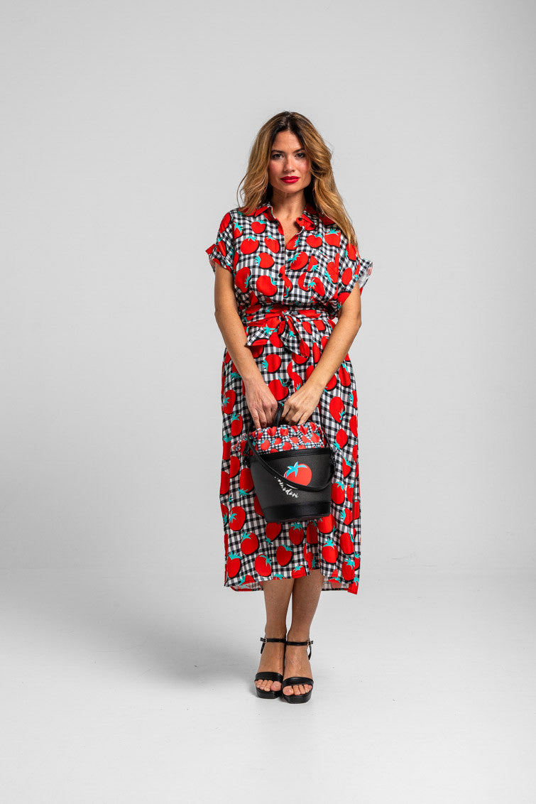 CAMISERO SIN SISA DE TOMATES Y VICHI BLANCO Y NEGRO POMODORI LOLINA