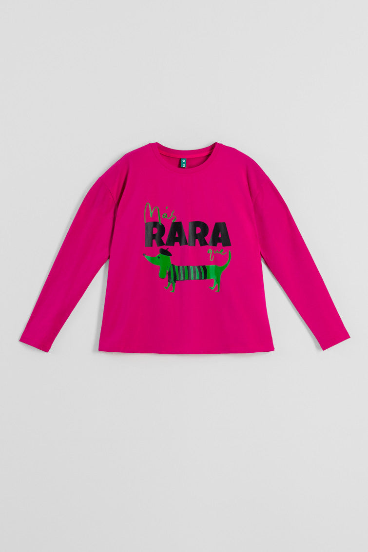 CAMISETA OVERSIZE MÁS RARA QUE UN PERRO VERDE LOLINA