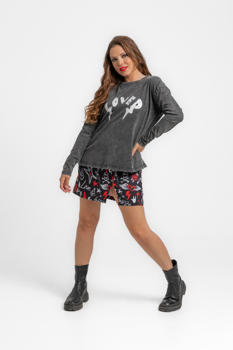 CAMISETA OVERSIZE ROCK AND ROLL LOLINA