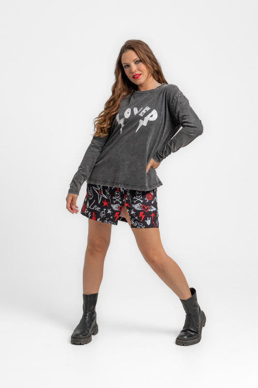 CAMISETA OVERSIZE ROCK AND ROLL LOLINA
