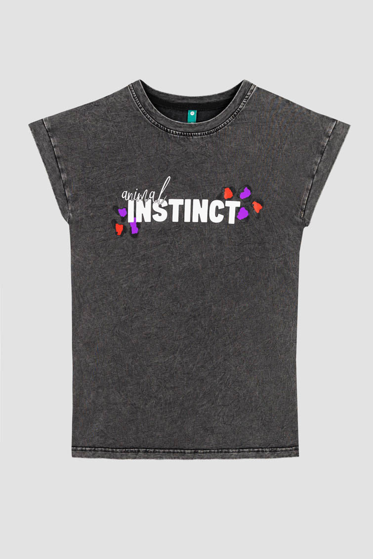 CAMISETA SIN MANGAS CORTE CANALLA ANIMAL INSTINCT LOLINA