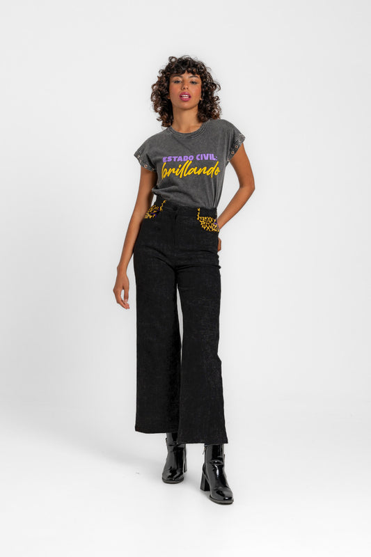 CAMISETA SIN MANGAS CORTE CANALLA BRILLANDO LOLINA