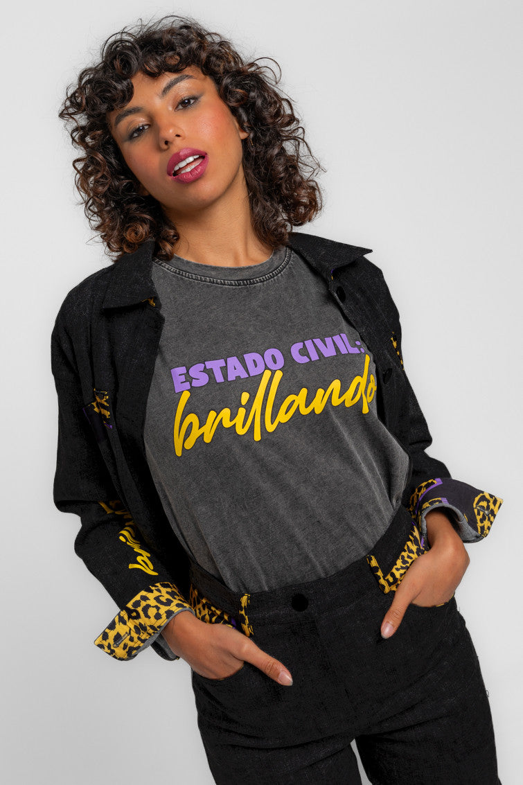 CAMISETA SIN MANGAS CORTE CANALLA BRILLANDO LOLINA